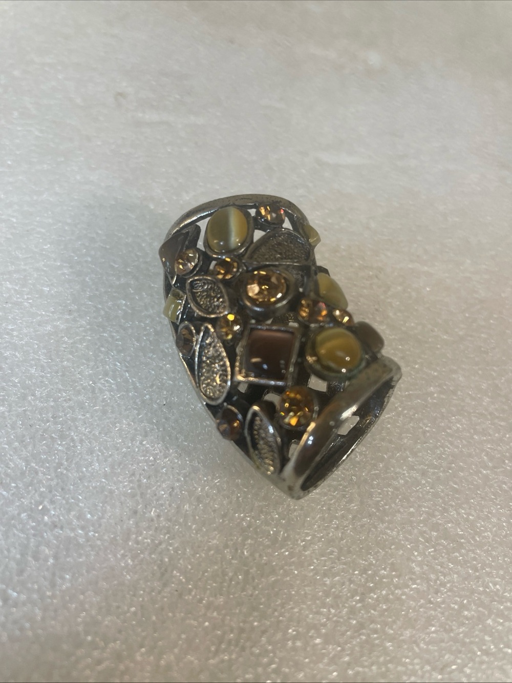 Multi-Stone Gold-Tone Statement Band Ring - Women's Jewelry